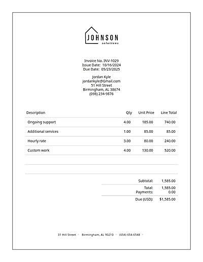 Free template: Contractor Invoice Templates