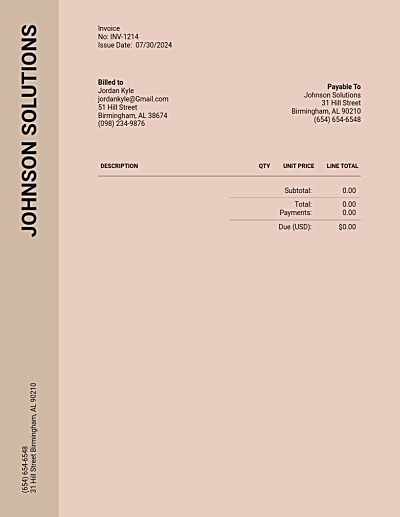 Invoice template: monochrome grey