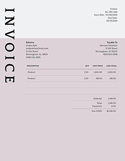 Template: Consulting Invoice Templates