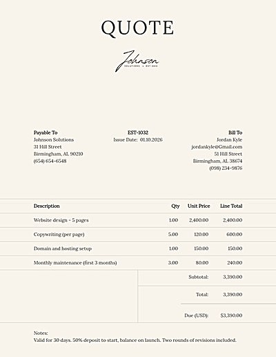 Invoice template