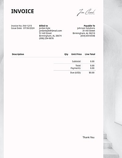 Invoice template: white textured background