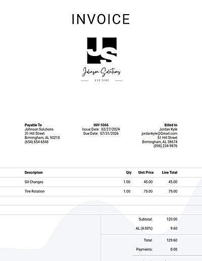 Template: Auto Repair Invoice Templates