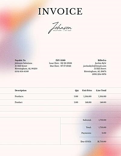 Template: Sample Invoice Templates