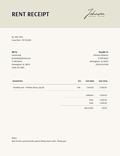 Invoice template