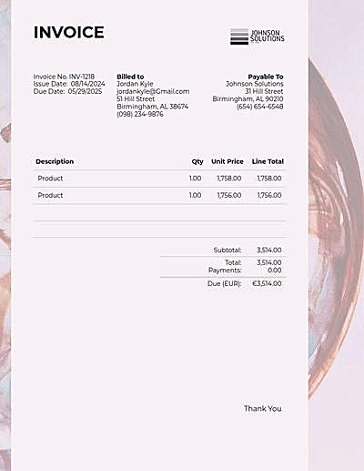 Template: PDF Invoice Templates