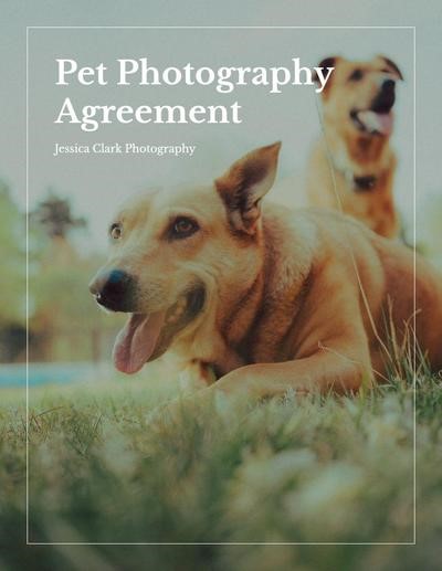 Pet photography contract template