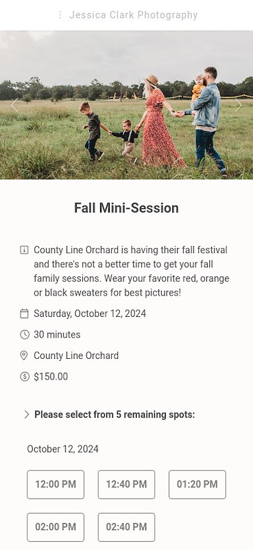 Fall mini session example