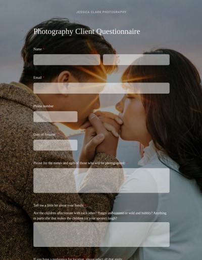 Questionnaire for photography clients