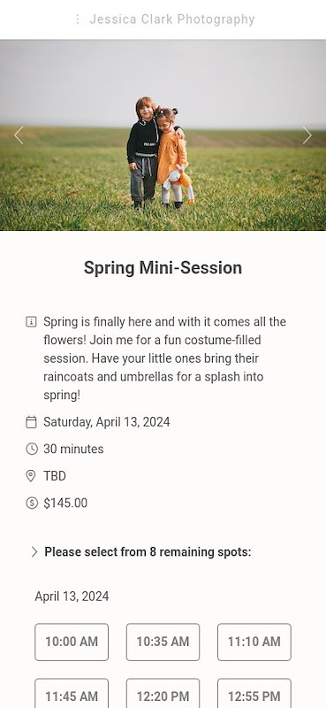 Spring mini session example