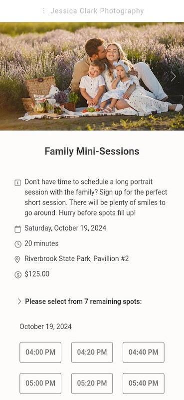 Family mini session example