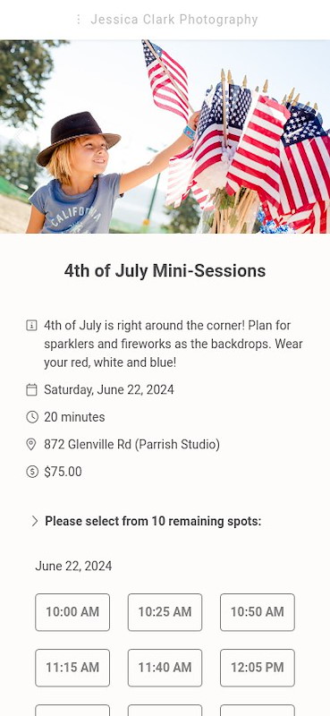 Fourth of July mini session example