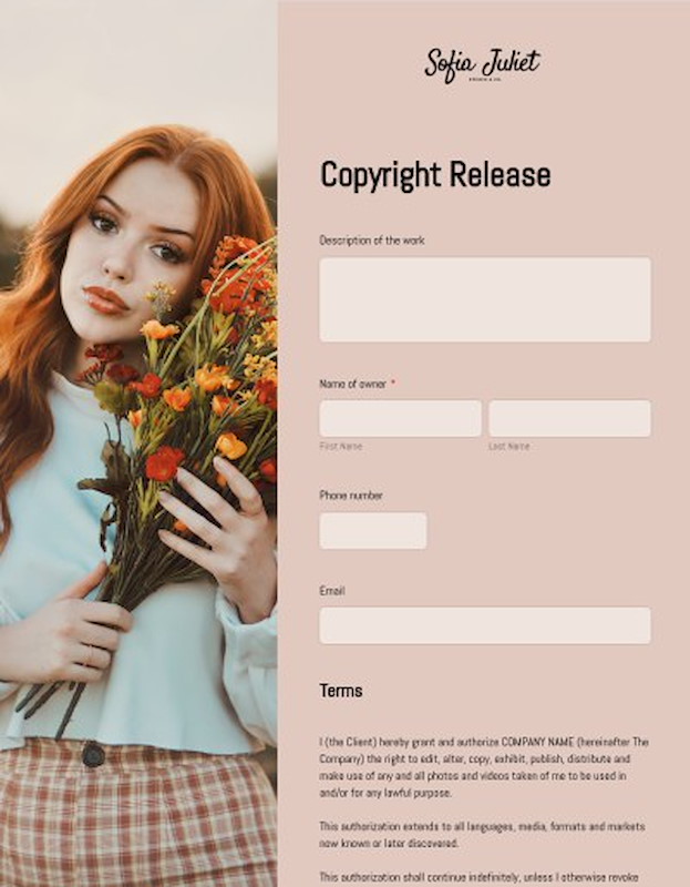 Copyright release form