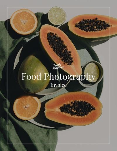 Food photography invoice template