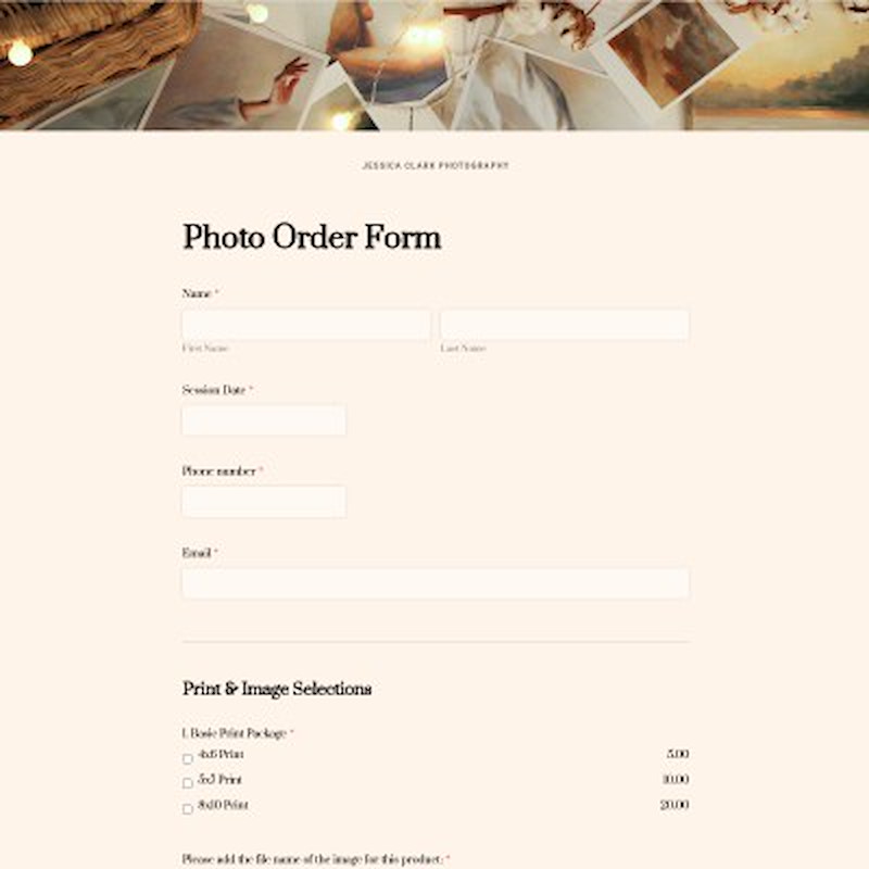 12 Free Photography Form Templates - Lightfolio